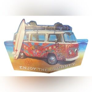 Volkswagen Beach Van Camper Enjoy The Journey Surf Metal Wall Sign 13" x 22"